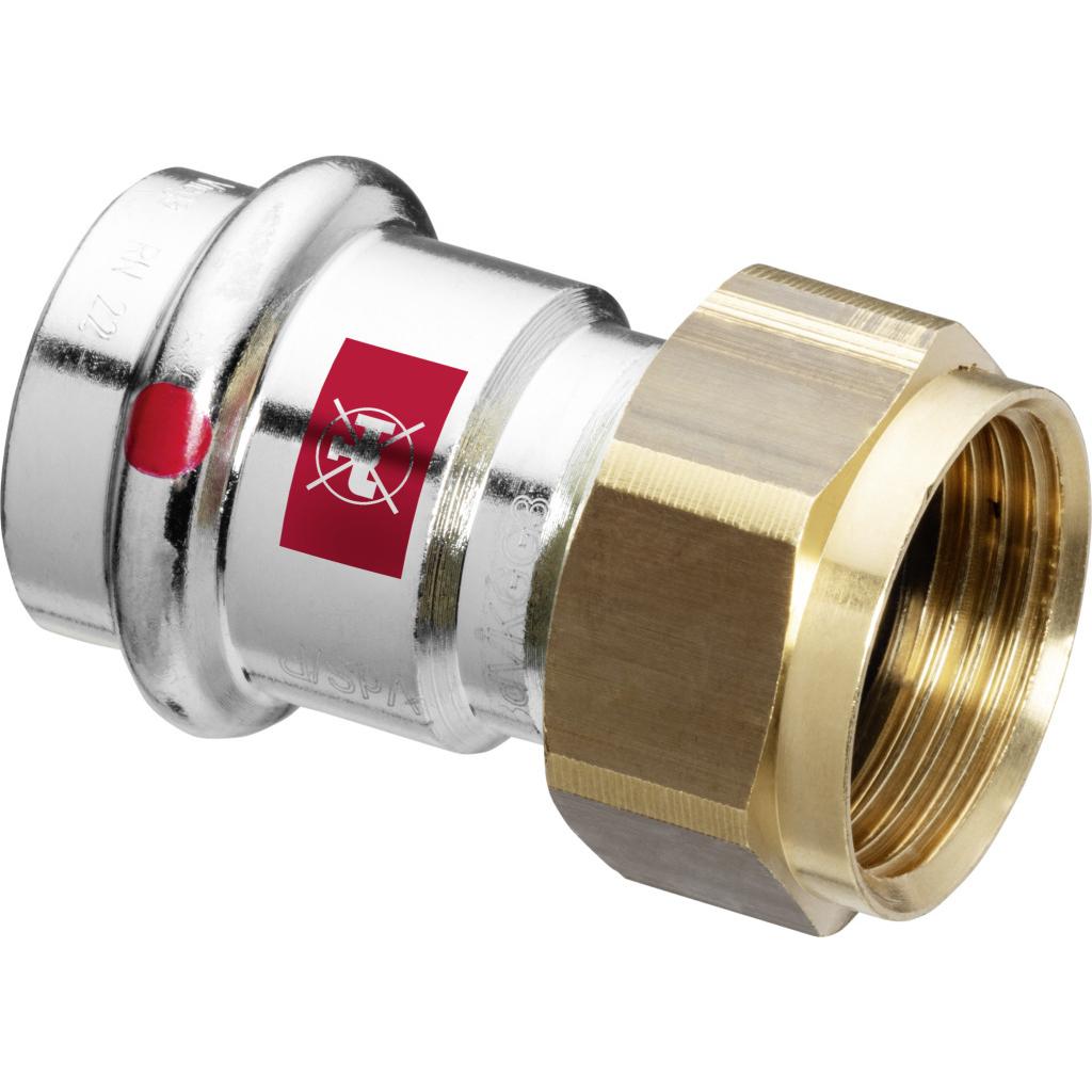 Viega, Rohrverbindungstechnik, Prestabo forskruning 3/4 "x15 mmaf ulegeret stål, fladpakmuffe/muffe, SC-contur (Pressver...