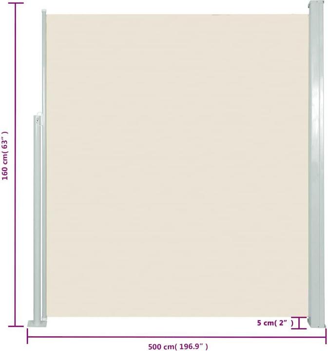 Produktbild vidaXL Balkon-Seitenmarkise (5 m)