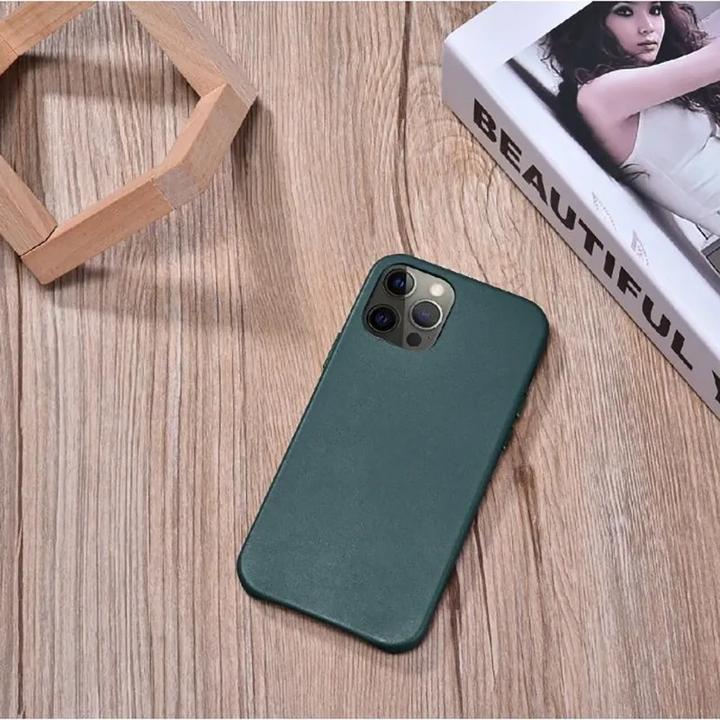 Immagine prodotto iCarer iPhone 12/12 Pro - Echtleder Back Cover Etui, grün (RIX1206) (Apple iPhone 12, Apple iPhone 12 Pro)