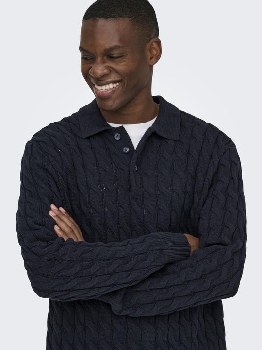 Produktbild Only & Sons ONSKICKER Gestricktes Poloshirt Strickpullover (L)