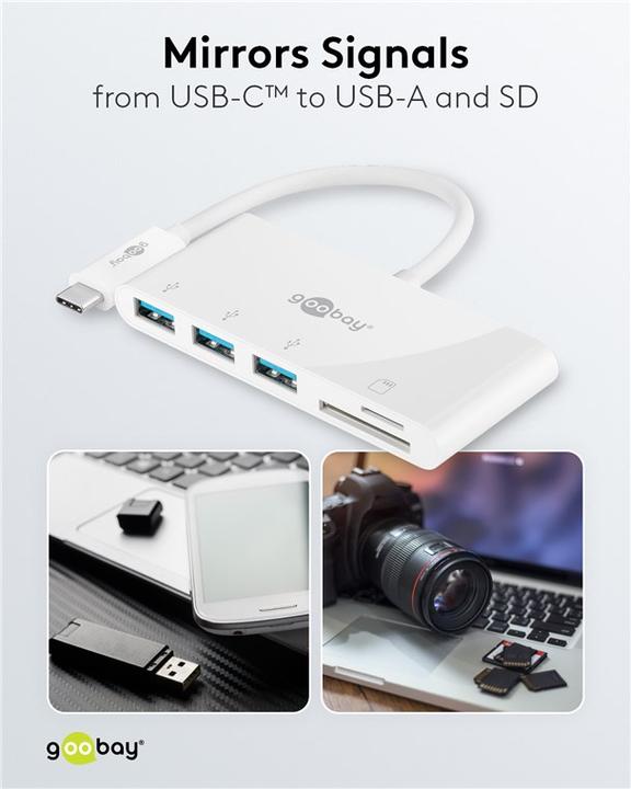 Immagine prodotto Goobay Adattatore multiplo USB-C™ CardReader (USB-C, 5 porte)
