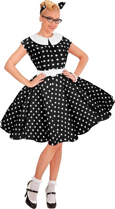 Image du produit Widmann MODE ROCK'N'ROLL DES ANNÉES 50 NOIR (robe avec jupon, ceinture, serre-tête), S (S)