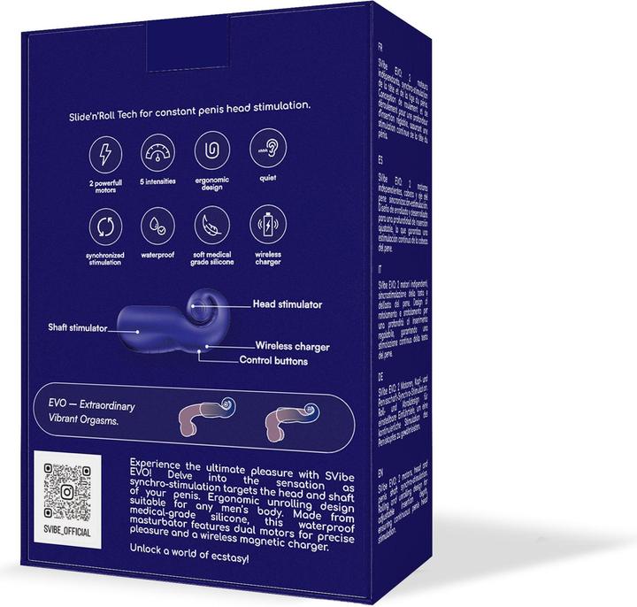 Image du produit Snail Vibe Masturbateur EVO - Bleu Marine