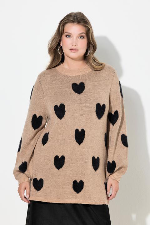 Produktbild Miamoda Pullover, bequeme Passform, Herzen, Stehkragen (54)