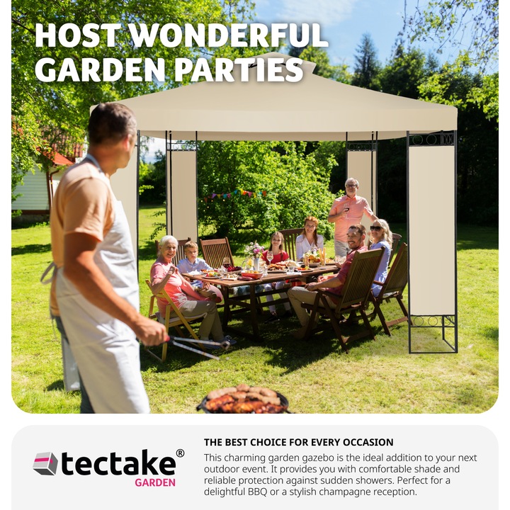 Image du produit tectake Tonnelle 3,9 x 2,9 m LEYLA (390 cm, 290 cm)