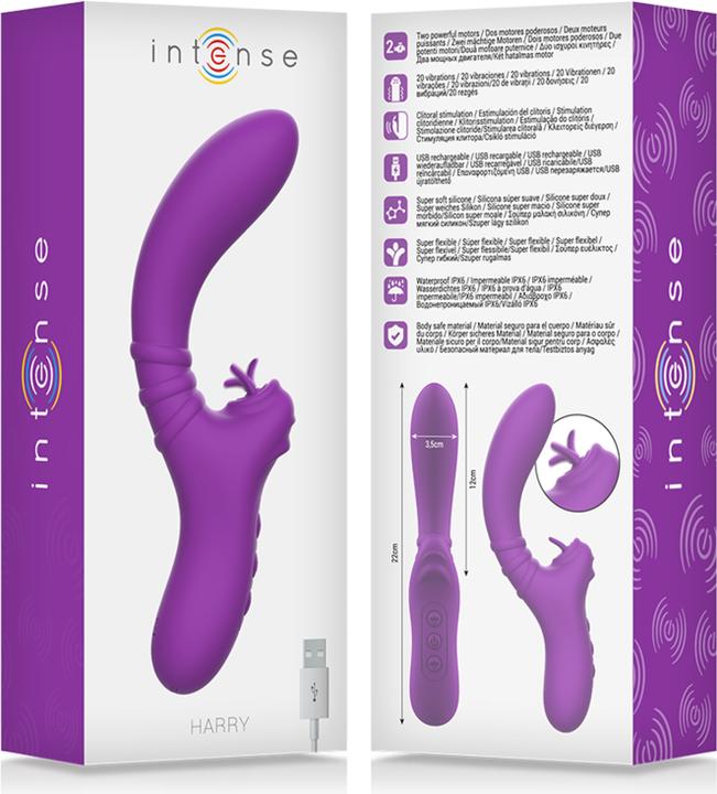 Immagine prodotto Intense Vibratore Harry Flessibile Con Lingua Viola