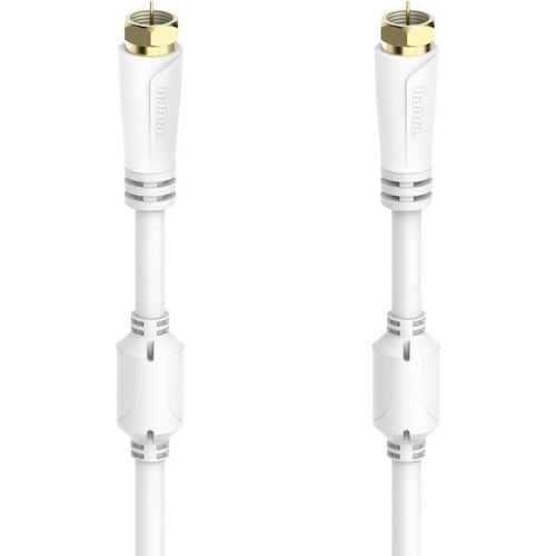 Hama SAT-Anschlusskabel, F-Stecker - F-Stecker, vergoldet, 5,0 m, 100 dB (100 dB, Antennenkabel), Antennenkabel