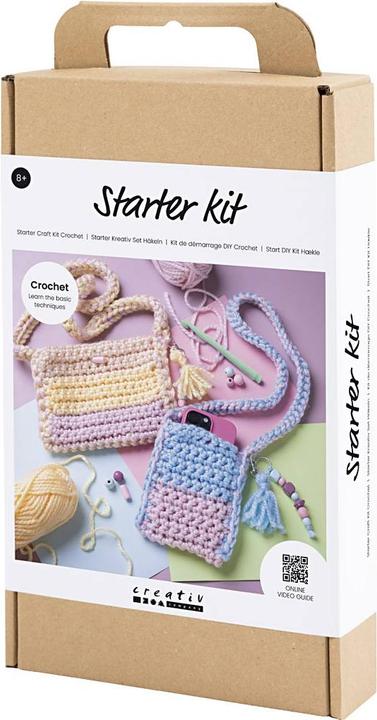Actual product image Creativ Company Craft kit crochet bags assorted colours