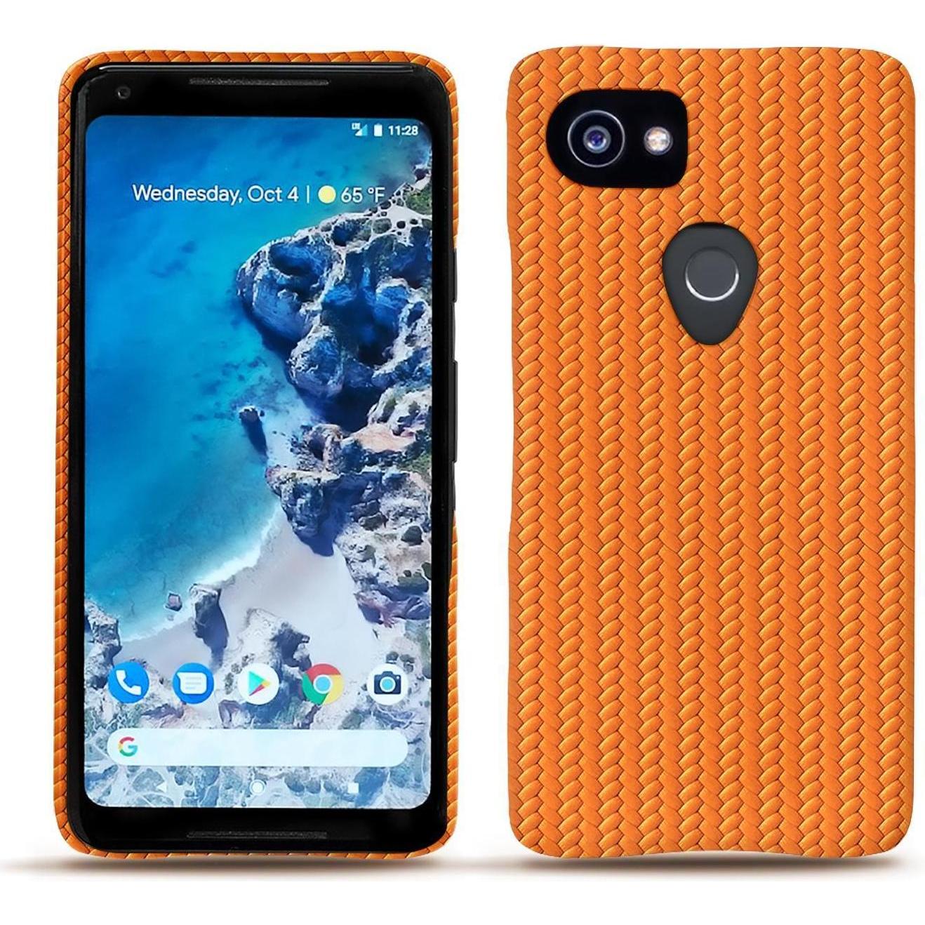 Noreve Lederschutzhülle (Google Pixel 2 XL), Smartphone Hülle, Orange