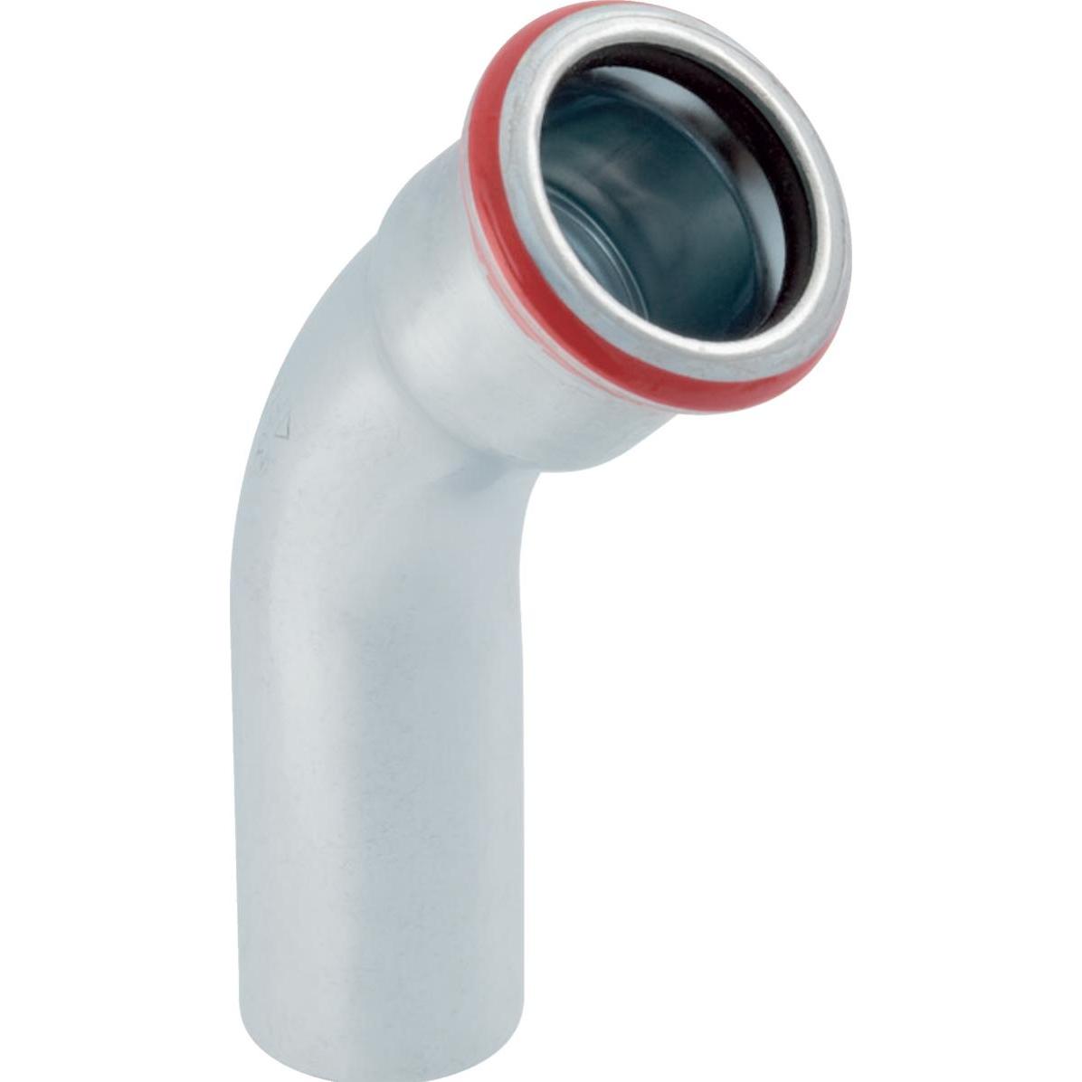 Geberit, Rohrverbindungstechnik, Biegung FZ 45 Grad 88,9 mm Hülse / Nippel mapress (Pressverbindung)