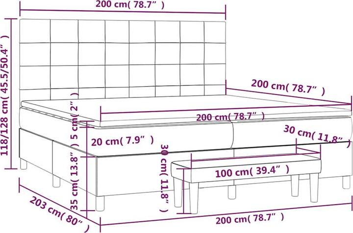 Image du produit vidaXL Boxspringbett (200 x 200 cm)