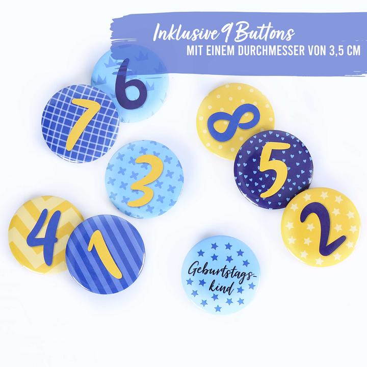Actual product image Papierdrachen Birthday Crown - Velvet - Blue