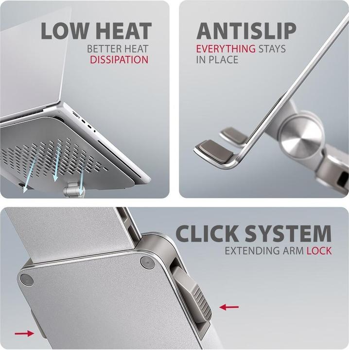 Actual product image Axagon STND-LR stand with 360° rotation for laptops and tablets