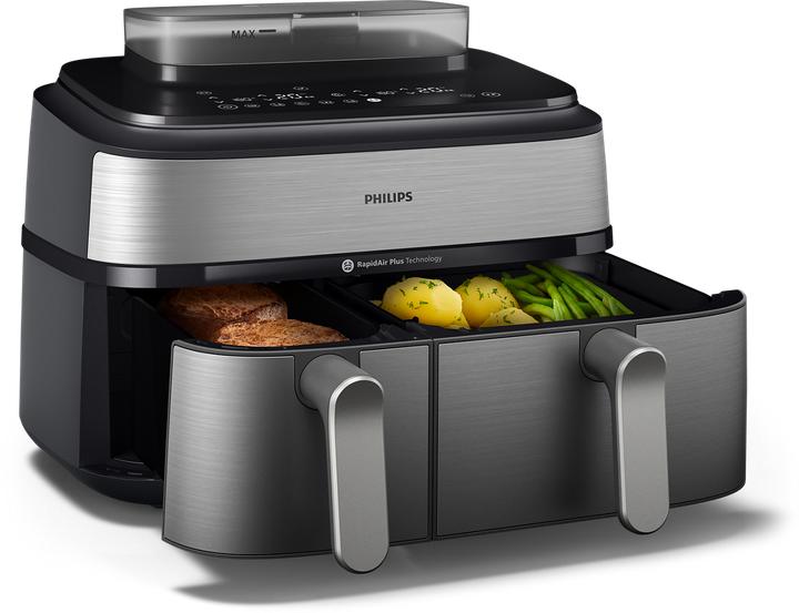 Actual product image Philips Steam Airfryer Dual Basket NA555/09