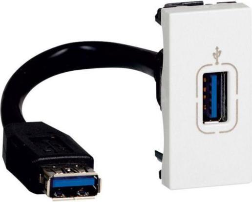 Image du produit Legrand Prise USB 3.0 avec câble blanc (078746)