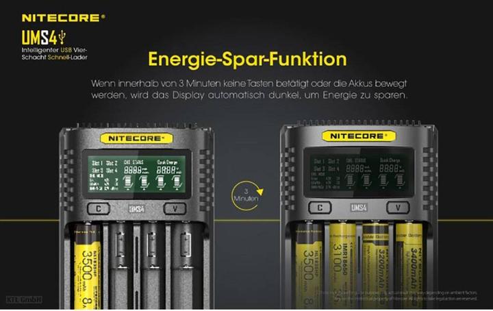 Actual product image Nitecore UMS4 USB-Schnell-Ladegerät (1 pcs., AAA, AA, Battery + charger)
