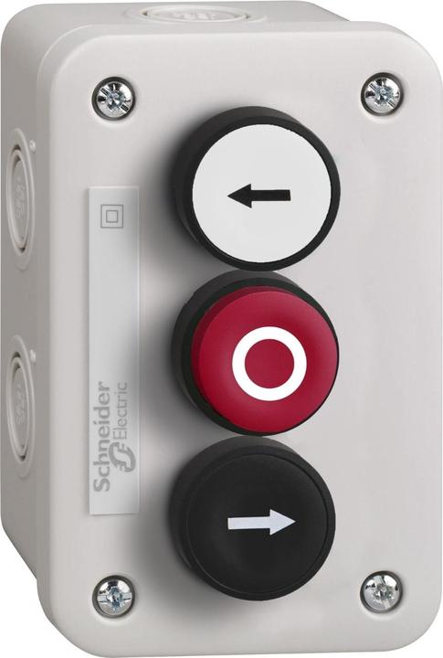 Actual product image Schneider Electric XALE3251 Housing arrow left white ref.o red right sw 1Ö2S w.3button