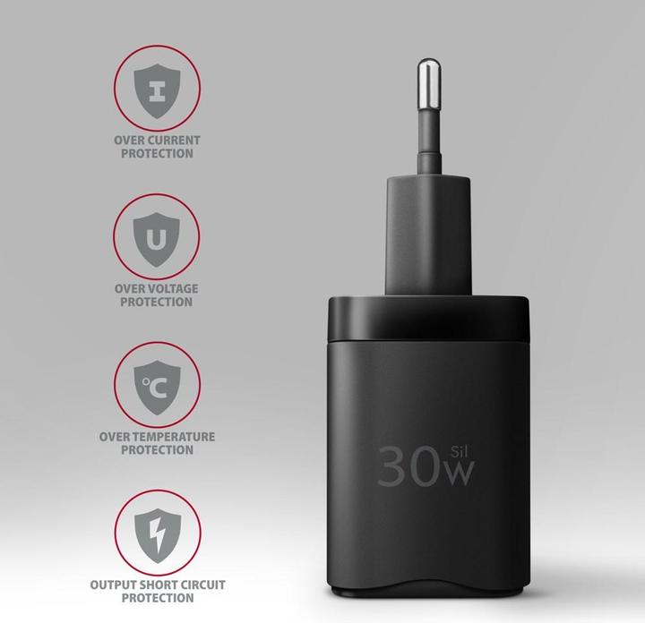 Produktbild Axagon ACU-PQ30 Ladegerät QC3.0, 4.0/AFC/FCP/PPS/Apple + PD USB-C, 30W - schwarz (30 W, 2 Ports)