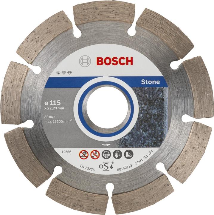 Produktbild Bosch Professional Zubehör Diamanttrennscheibe Standard for Stone, 115 x 22,23 x 1,6 x 10 mm, 10er-Pack