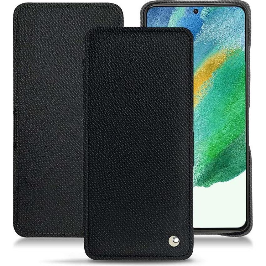 Noreve Lederschutzhülle Samsung Galaxy S21 FE (Samsung Galaxy S21 FE), Smartphone Hülle, Schwarz