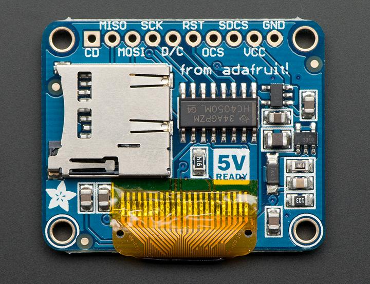 Actual product image Adafruit OLED Breakout Board 16-bit Color 0.96" microSD (Various)
