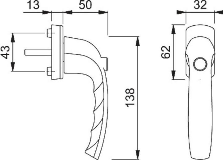 Immagine prodotto Hoppe Maniglia New York 0810SV/U10 Alluminio F9016 / bianco traffico 32 mm autobloccante