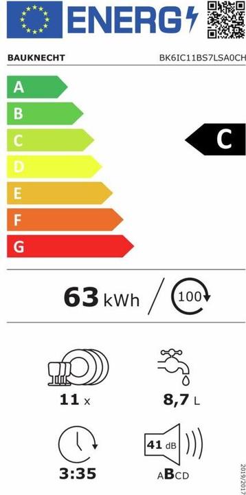 Energy Label Bauknecht BK6IC11BS7LSA0CH
