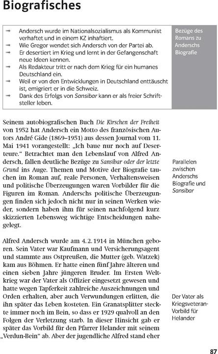 Immagine prodotto Lektürehilfen Alfred Andersch "Sansibar oder der letzte Grund" (Tedesco, Andersch Alfred, Thomas Gräff, 2015)