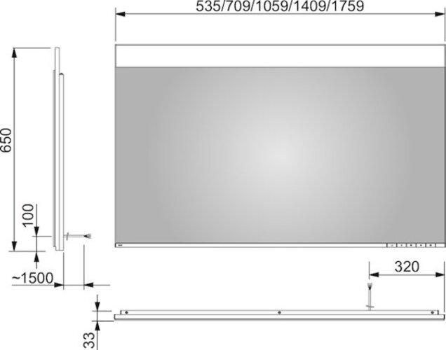 Actual product image Keuco Light mirror EDITION 400 Mirror heating 1060x650x33mm A++