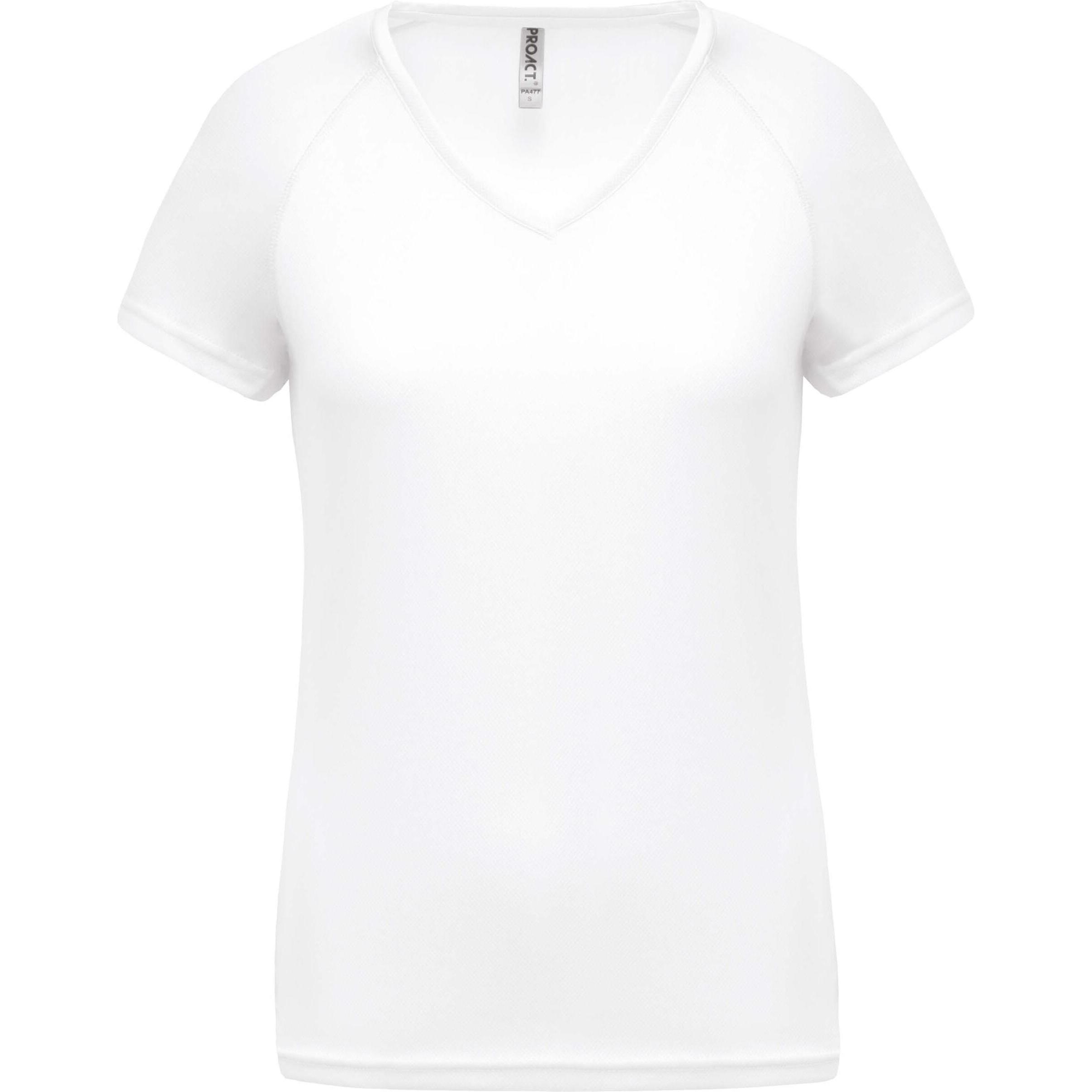 Proact, Damen, Sportshirt, Sport blanc (XXL), Weiss, XXL