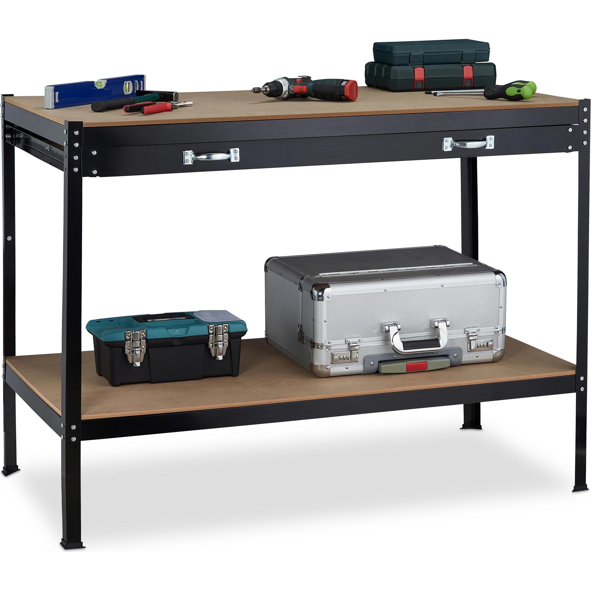 Relaxdays, Werkbank + Arbeitsbock, Werkbank (60 cm, 120 cm)