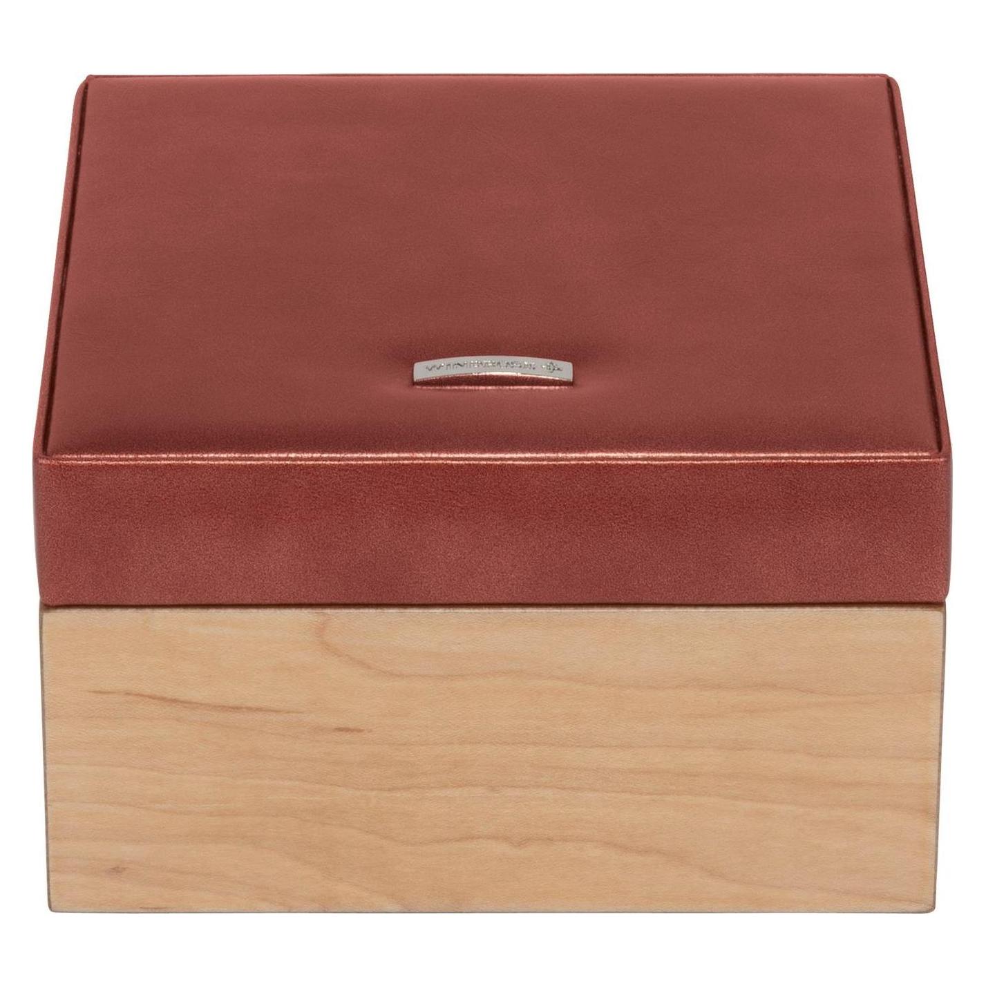 Windrose, Uhrenbox + Schmuckaufbewahrung, Wood Jewelry Box, Mehrfarbig, Beige, Rot