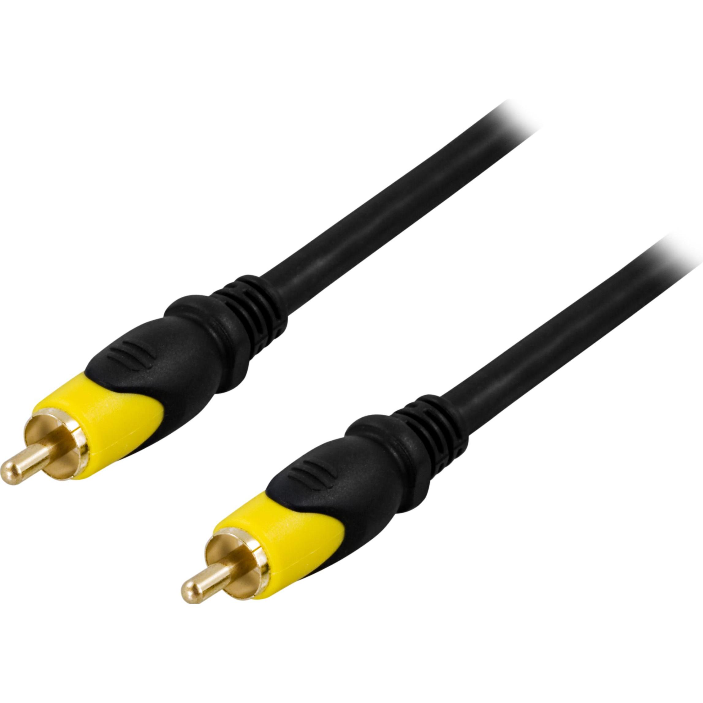 Deltaco kompositvideokabel 1xRCA ha - ha svart - kompositvideokabel - 10 m (10 m, Cinch) (MM-103)