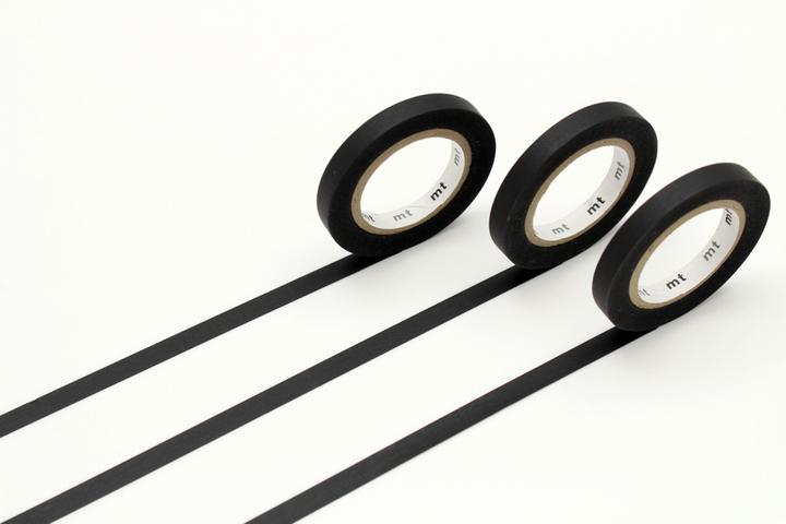MT Masking Tape MT Slim Washi Tape: 3er Set J matte black