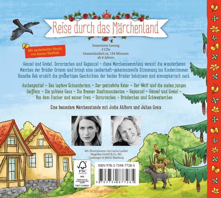 Viaggio nel paese delle fate - Le meravigliose fiabe dei fratelli Grimm (CD audio) (Cervo Rusalka, Giacobbe e Guglielmo Grimm, Jodie Ahlborn, Larisa Lauber, Rainer Bielfeldt, Tedesco)