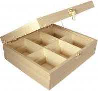 Actual product image Rayher Wooden tea box, FSC Mix Credit, 6 compartments, me
