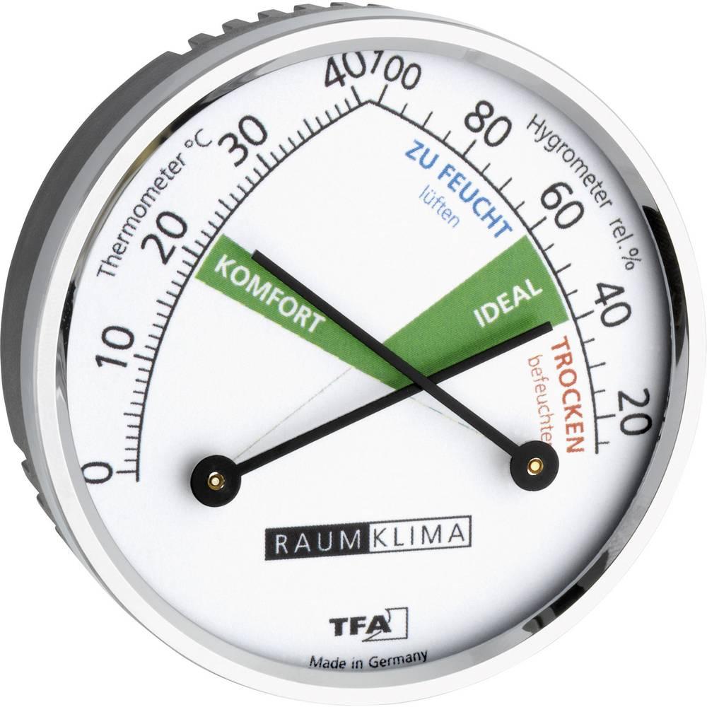 TFA Analogue, Thermometer + Hygrometer, Weiss, Silber