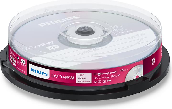Produktbild Philips 1x10 DVD+RW 4,7GB 4x SP (10 x)