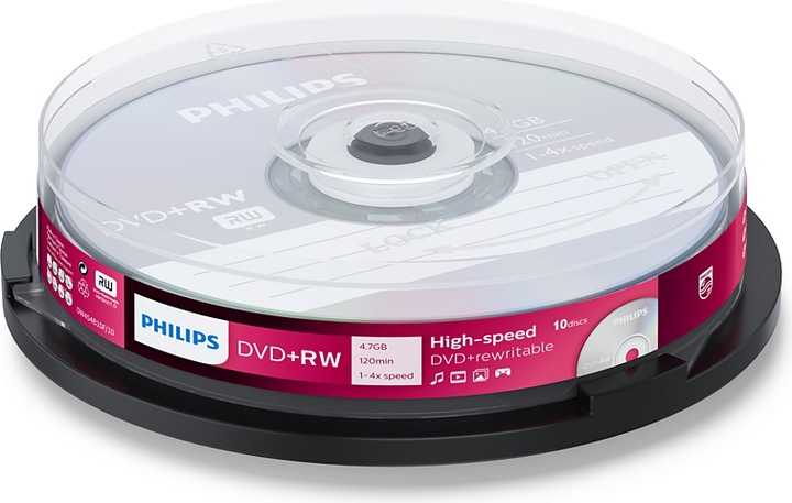 Image du produit Philips 1x10 DVD+RW 4.7GB 4x SP (10 x)