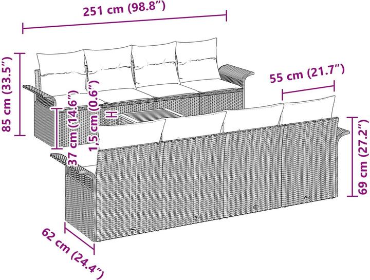 Produktbild vidaXL Gartensofa-set