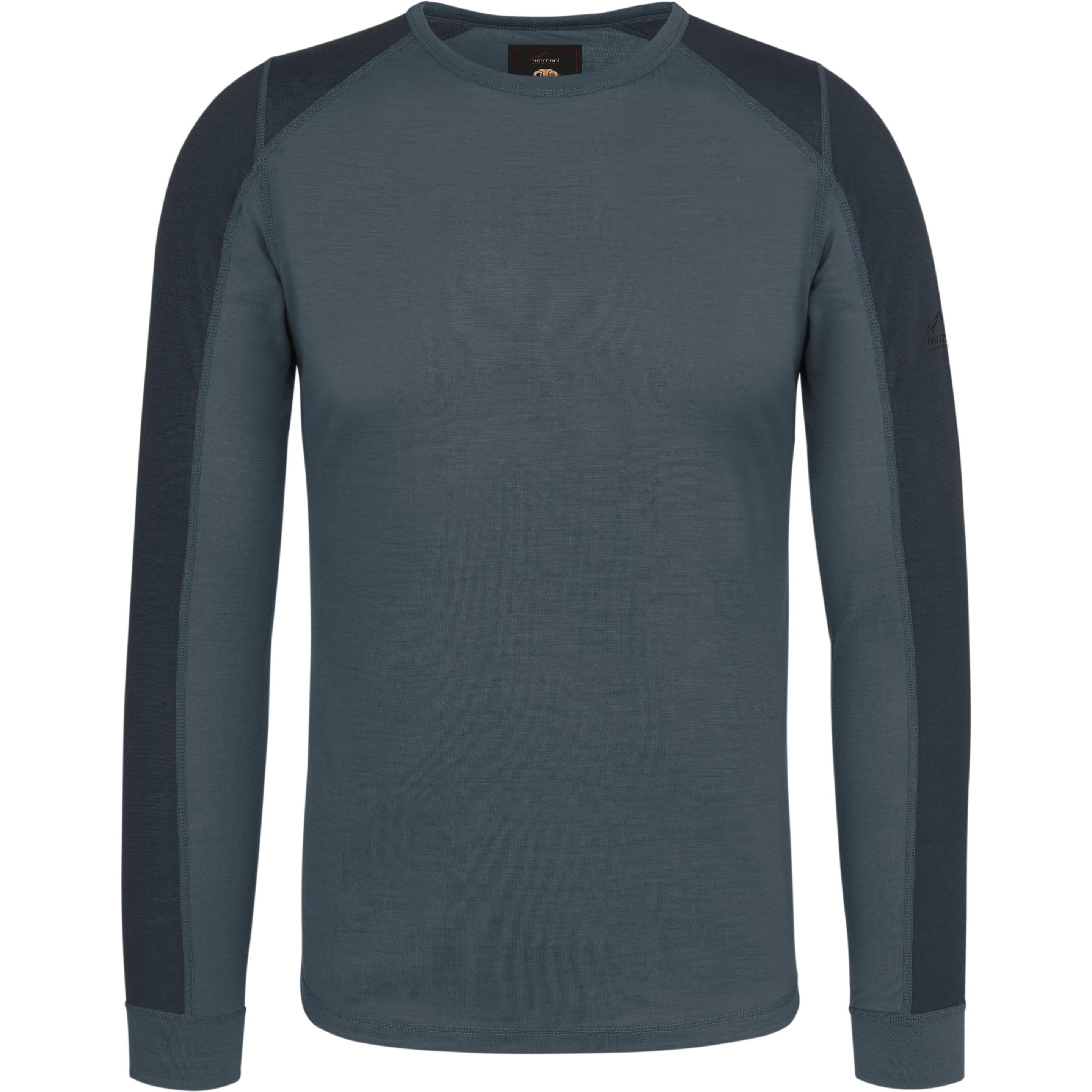 Normani, Herren, Funktionsshirt, Herren Merino Langarm „Devonport“ - 9183 (4XL), Grau, 4XL