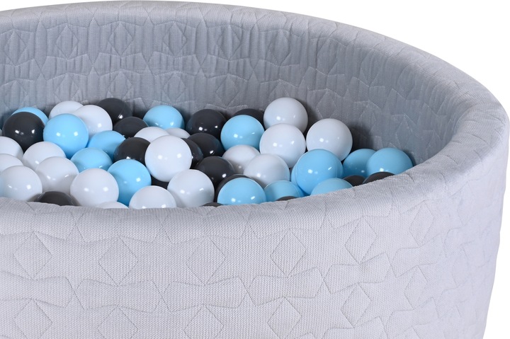 Actual product image Knorrtoys Ball pool soft - "Cosy geo grey" - 300 balls cream/grey/lightblue (approx. 6cm diameter)