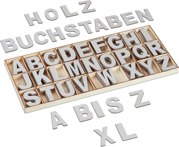 Relaxdays 208 pcs. wooden letters