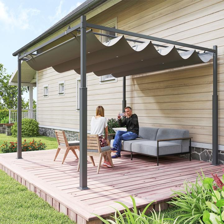 Immagine prodotto Outsunny Pergola Metall, Polyester Grau (298 cm, 298 cm)
