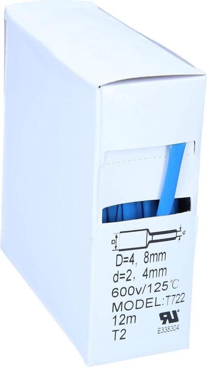 Actual product image Kalitec 12m heat shrink tubing blue from 4.8mm to 2.4mm I 2:1 I Industrial quality from German dealer (1 x)