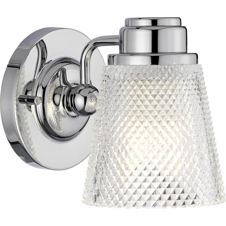 Elstead Lighting, Wandleuchte + Deckenleuchte, Hudson LED Wandleuchte G9 Poliertes Chrom Klar IP44 (300 lm, G9)