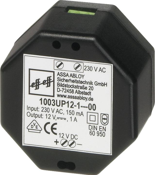 effeff Sicherheitstechnik GmbH Netzteil Geregelt Unterputz 230Vac 12VDC 1A (1003UP-12-1--10) (Objekttür, Indoor)