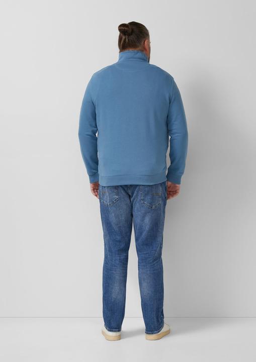 Produktbild s.Oliver Sweatshirt Sweatshirt mit Troyer-Kragen und Logo-Patch (XXL)