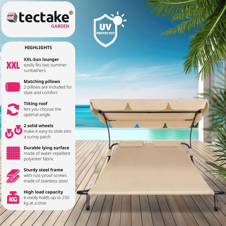 Actual product image tectake Sun lounger double (195 cm)