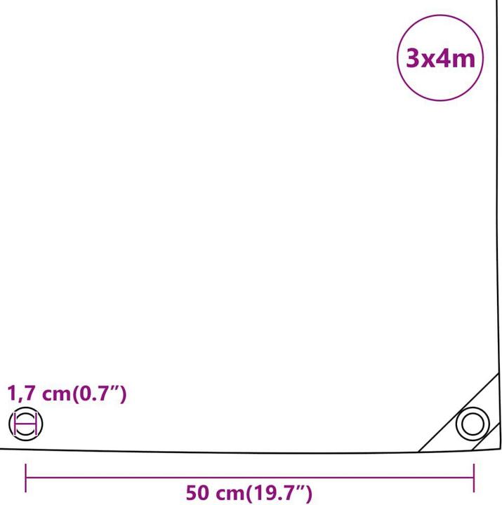 Produktbild VidaXL Abdeckplane 600 g/m² (3 x 4 m)